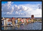 Curacao, Panorama, Miasta, Morze, Oboki