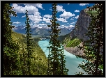 Kanada, Park Narodowy Banff, Jezioro Moraine, Góry, Drzewa, Lasy,  Drzewa