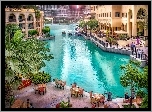 Dubaj, Kanał, Hotele, Restauracja, Taras, HDR