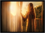 Dziewczynka, Balkon, Wschód Słońca