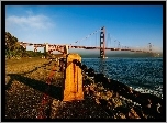 Most Golden Gate, San Francisco, Poranek, Łańcuch, Droga