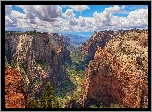 Góry, Kanion, Zion Canyon, Rośliny, Park Narodowy Zion, Wąwóz, Stan Utah, Stany Zjednoczone