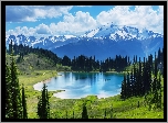 Kanada, Prowincja Alberta, Park Narodowy Banff, Jezioro, Góry, Lasy