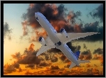 Grafika 2D, Samolot Pasażerski, Chmury