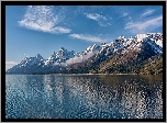 Góry, Jezioro, Jackson Lake, Park Narodowy Grand Teton, Wyoming, Stany Zjednoczone