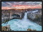 Islandia, Wodospad Aldeyjarfoss, Rzeka Skjlfandafljt, Skały