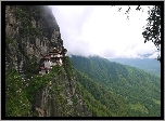 Świątynia, Paro Taktsang, Bhutan, Skały, Góry, Himalaje