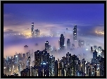 Hong Kong,  Z lotu ptaka, Mgła, Drapacze chmur