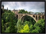 Luksemburg, Most, Zamek, Fragment, Parku