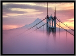 Most St. Johns Bridge, Portland, Stan Oregon, Stany Zjednoczone, Mgła