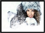 Kobieta, Modelka, Śnieg