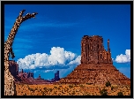 Stany Zjednoczone, Stan Utah, Region Monument Valley - Dolina Monumentów, Skały, Niebo, Chmury