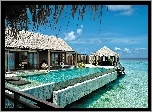 Morze, Domek, Hotelowy, Basen, Malediwy