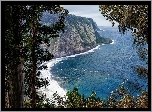Morze, Wybrzee, Dolina Waipio Valley, Hawaje
