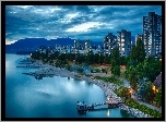 Morze, Plaża, Domy, Vancouver, Kanada