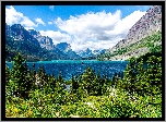 Stany Zjednoczone, Stan Montana,  Park Narodowy Glacier, Jezioro Saint Mary Lake, Góry