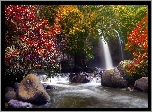 Tajlandia, Park Narodowy Khau Yai, Wodospad Haew Suwat, Rzeka, Skały, Drzewa