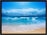 Plaża, Morze, Błękitne, Niebo