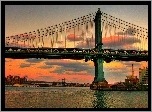 Rzeka, Most, Manhattan, Nowy York