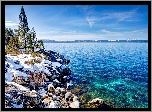 Stany Zjednoczone, Stan Kalifornia, Park stanowy Emerald Bay, Góry, Jezioro Tahoe, Zima