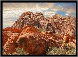 Stany Zjednoczone, Stan Nevada, Red Rock Canyon National Conservation Area, Rezerwat przyrody, Góry, Skały, Chmury