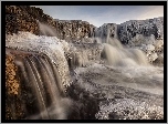 Szkocja, Skały, Wodospad Cauldron Falls, Lód
