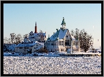 Wyspa Valkosaari, Helsinki, Finlandia, Restauracja, Zima, Śnieg, Drzewa