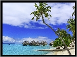 Polinezja Francuska, Wyspa Moorea, Wakacje, Plaża, Palmy, Domki, Kurort, Tropiki, Wakacje