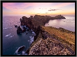 Morze, Skały, Wschód słońca, Przylądek Sao Lourenco, Przylądek św Wawrzyńca, Madera, Portugalia