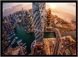 Dubaj, Wieżowiec, Cayan Tower, Widnokrąg, Z lotu ptaka