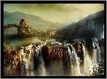 Góry, Wodospad, Skały
