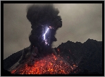Wulkan, Erupcja, Dym, Ogień