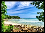 Tajlandia, Wyspa Phi Phi, Morze, Plaża, Kamienie, Drzewa