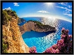 Grecja, Wyspa Zakintos, Plaża Nawajo, Morze, Słońce