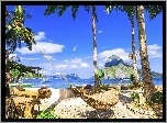Filipiny, Wyspa Boracay, Lato, Morze, Sofy, Hamak, Palmy