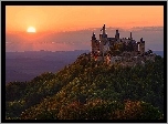 Niemcy, Bawaria, Zamek Neuschwanstein, Zachód słońca