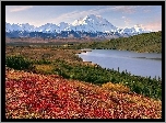 Alaska, Góry, Jezioro, Łąki