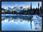 Kanada, Alberta, Jezioro Kananaskis, Góry, Lasy, Droga, Zima
