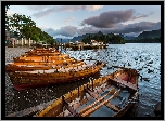 Łódki, Kaczki, Jezioro Derwent Water, Góry, Keswick, Anglia