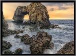 Irlandia, Hrabstwo Donegal, Morze, Skały, Łuk, Great Pollet Arch
