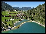 Tyrol, Góry, Lasy, Dolina, Jezioro, Achensee, Wioska, Archenkirch