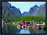 Archipelag, Lofoty, Góry, Morze, Miejscowość, Reine