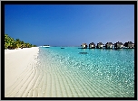 Atol, Domki, Hotelowe, Plaża, Roślinność, Malediwy