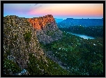 Australia, Góry, Jezioro, Wschód, Słońca