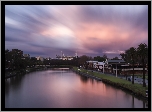 Australia, Melbourne, Rzeka Yarra, Zachód Słońca