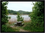 Jezioro, Ławeczka, Drzewa