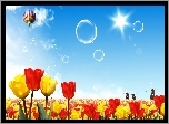 Tulipany, Balon, Wiosna