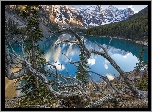 Kanada, Prowincja Alberta, Park Narodowy Banff, Jezioro Moraine, Góry, Jezioro, Powalone, Drzewa