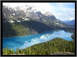 Kanada, Park Narodowy Banff, Góry Canadian Rockies, Jezioro Peyto Lake, Lasy