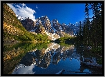 Kanada, Park Narodowy Banff, Jezioro Moraine, Dolina Dziesięciu Szczytów, Odbicie